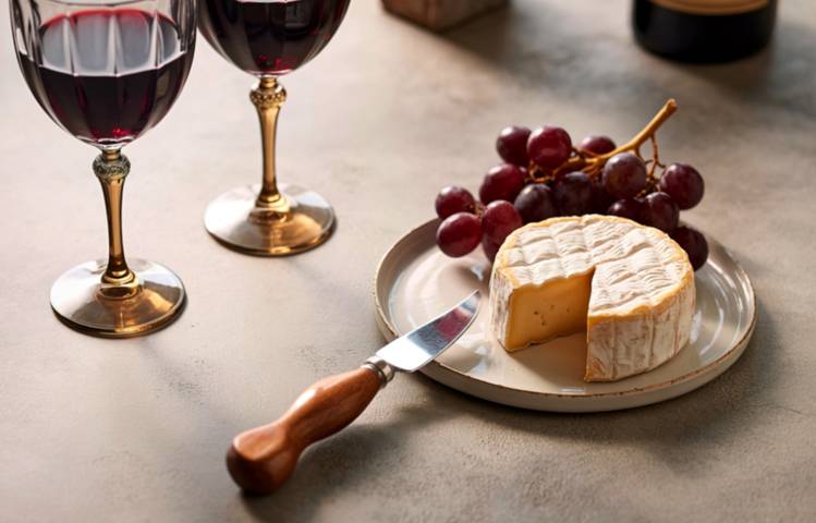 Photo of wine and cheese